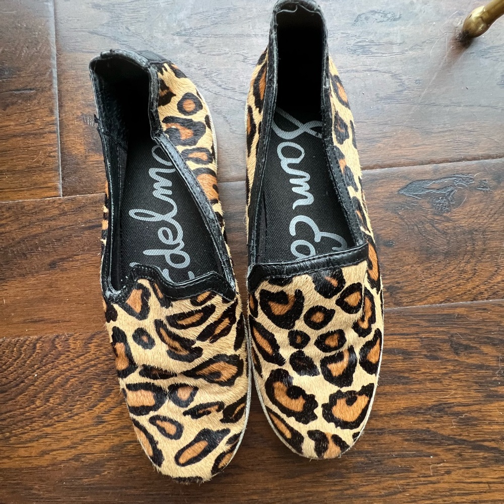 Sam Edelman Tan and Brown Animal Print Flats